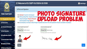 Indian Coast guard Photo Signature Upload Problem | Coast guard Photo Upload Problem|