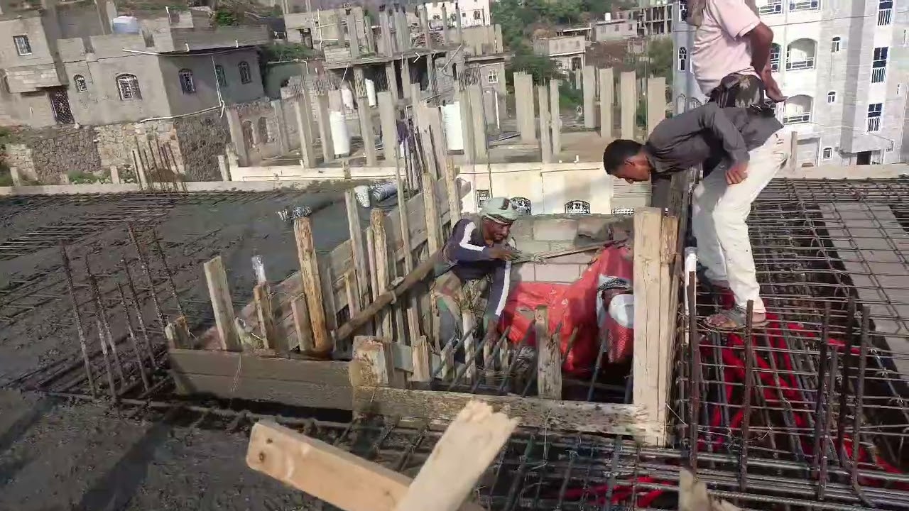 بن راجح للمقاولات تابع صبة سقف عفيف مقبل احمد الدور الرابع