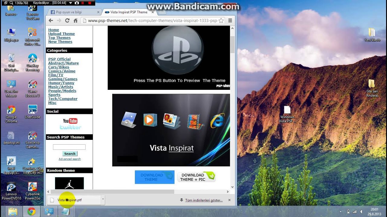 psp theme Vista Inspirat (Psp oyun.lar??) YouTube