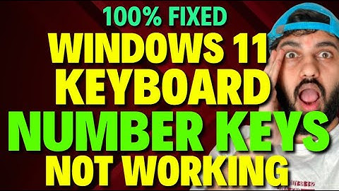 Fix Windows 11 Keyboard Number Keys Not Working