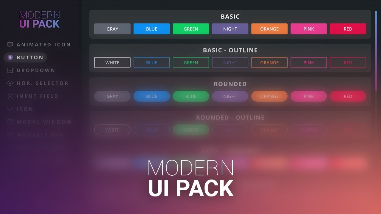 Modern Ui Pack Gui Tools Unity Asset Store - roblox making gui button open menu