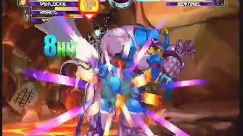 MvC2: Psylocke Infinite to Psy-Thrust Kills Sentinel