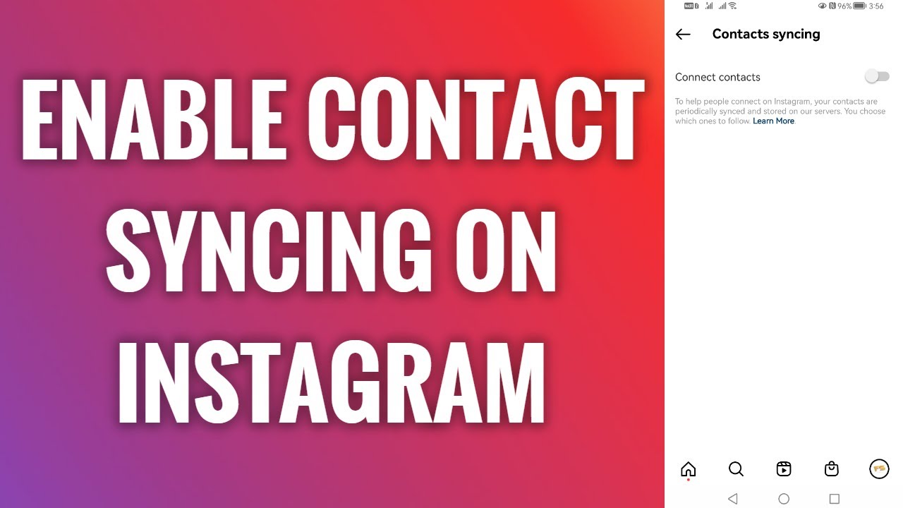 How To Enable Contact Syncing On Instagram YouTube