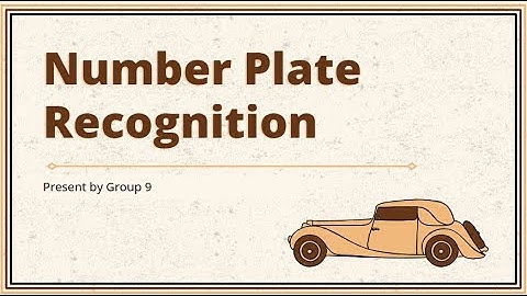 Image Processing Project Presentation Video: Number Plate Recognition