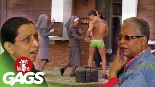 Nuns Give Stripper Money, Blind Man Eats Worm Apple and MORE! | Just For Laughs Compilation