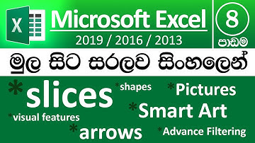 Microsoft Excel for Beginners in Sinhala - Part 08 - v2019 / v2016 / v2013