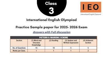 International English Olympiad (IEO 2025-26) - Grade 3 Practice Paper Discussion