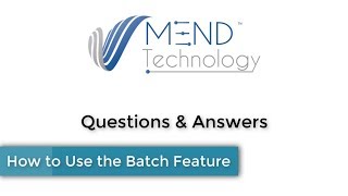 Using the Batch Feature on the MEND Wellness - Frequency Specific Microcurrent (FSM) Device