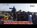#ondodecides2024: Ondo Governor, Lucky Aiyedatiwa, arriving at his Obenla community, in Ilaje LGA