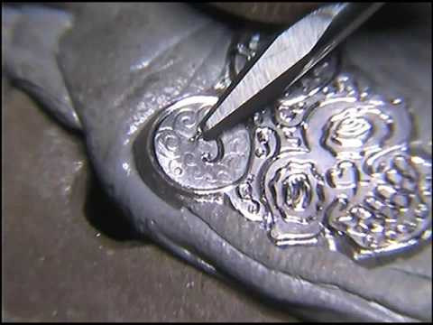 Engraving steel with the homemade hand engraving machine. Mickey Mouse Sugar Skull