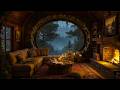 Cozy Hidden Cabin In The Cave Smooth Jazz Rain Fireplace Sounds For Deep Sleep Relaxation