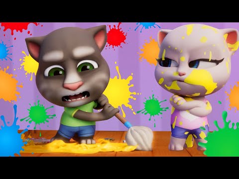 Talking Tom 🐱 Gıcırtılı Temizlik Eğlencesi! 💫 YENI ⭐ Karikatür koleksiyonu⭐ Super Toons TV Animasyon