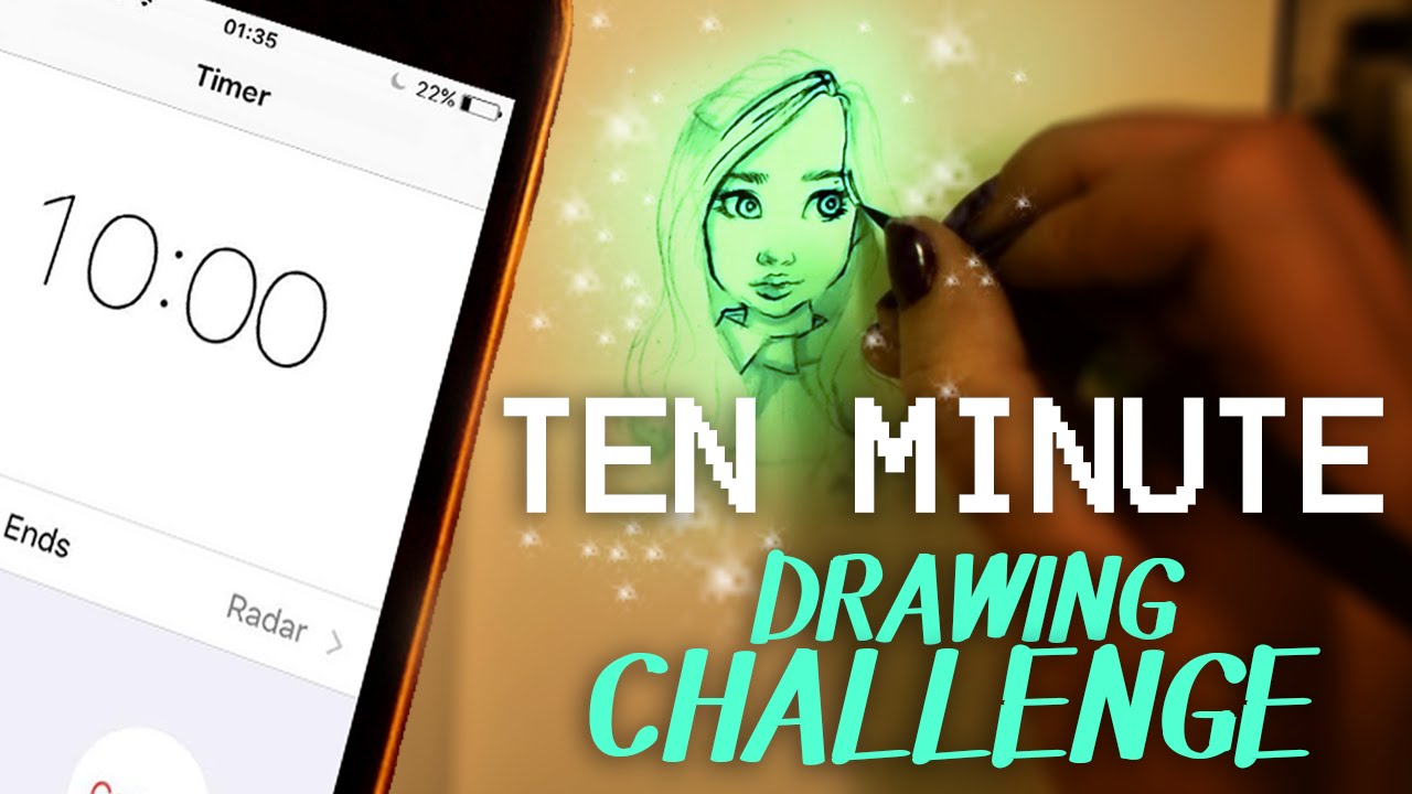 10 MINUTE ART CHALLENGE | Jenna Drawing - YouTube