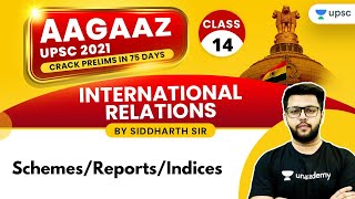AAGAAZ UPSC CSE/IAS Prelims 2021 | IR by Siddharth Sir | Schemes/Reports/Indices