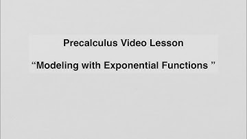 4.6 Modeling with Exponential Functions