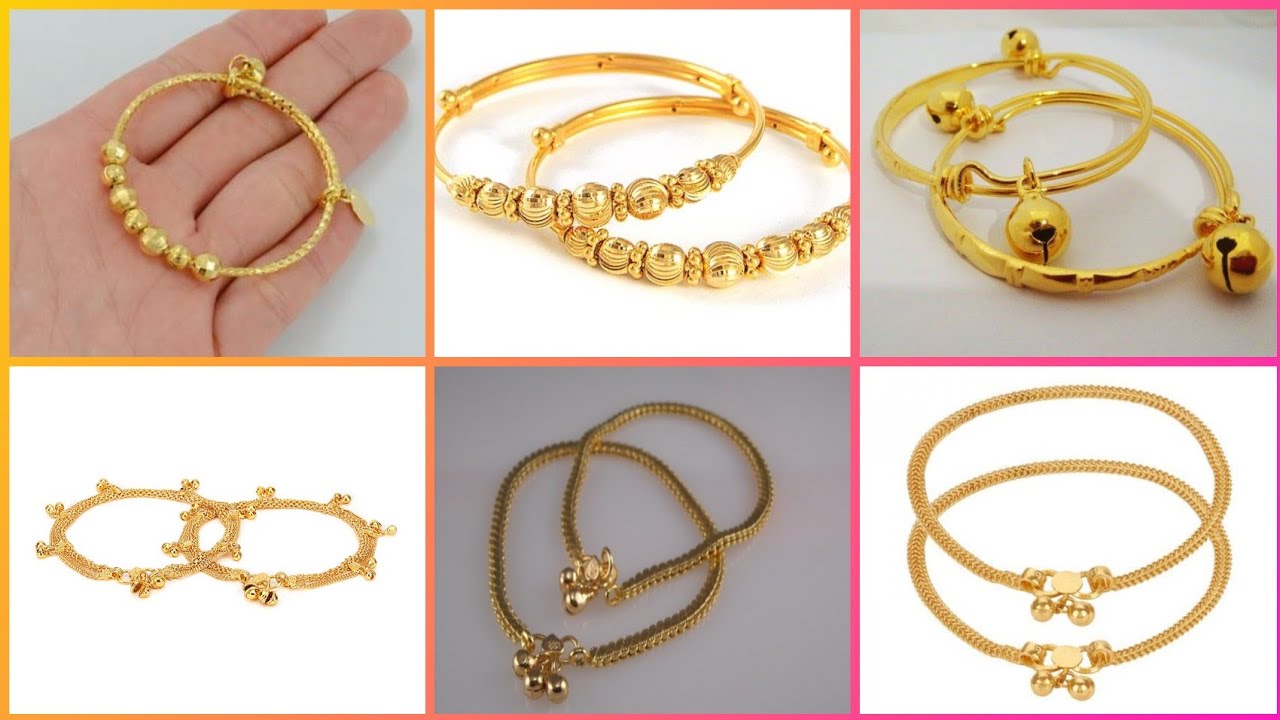 Gold Anklets Designs For Baby Girl || Latest Baby payal design images ...