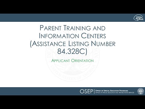 CFDA 84.328 C: Parent Training And Information Centers 2021 Pre-Recorded Webinar