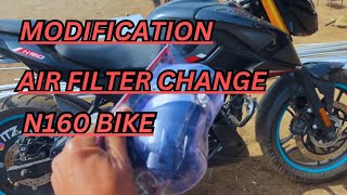 AIR FILTER CHANGE | MODIFICATION | N160 BIKE |