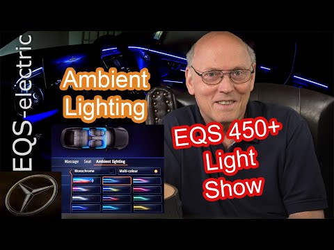 Mercedes EQS 450+ Ambient Lighting, Color Selection, Car Entry, Start Sequence