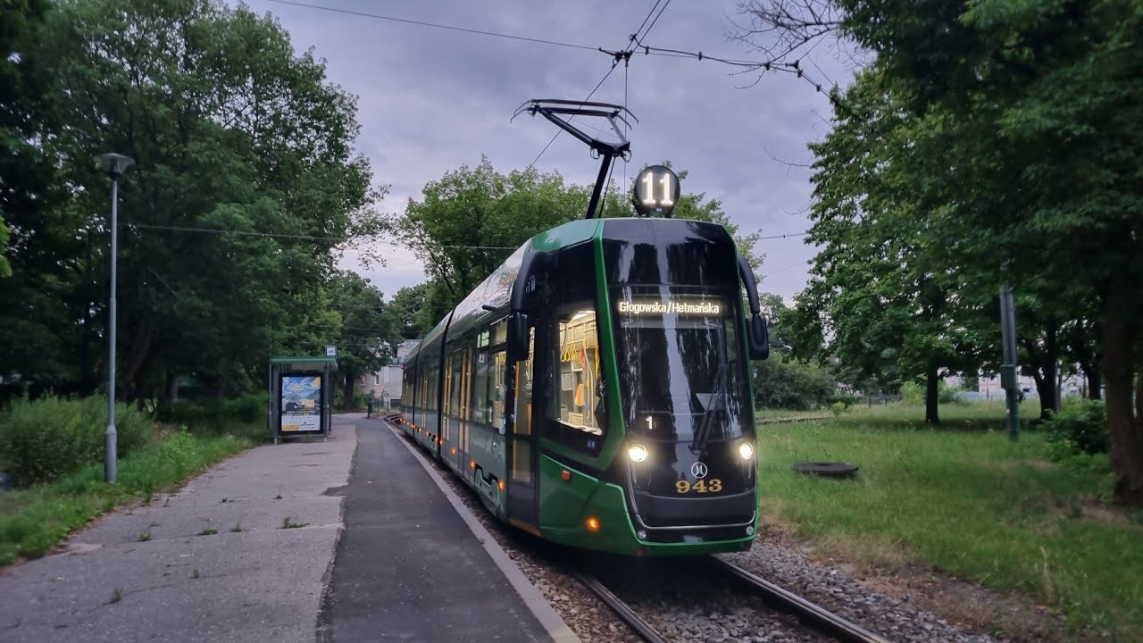 MPK Poznań - 🚊11 (Zjazd do zajezdni/Kabina) | Moderus Gamma LF 04 AC BD #943