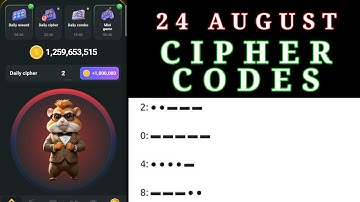 24 August Cipher Codes | Today Cipher Code | Daily Cipher Code | Today Hamster Kombat Cipher Codes