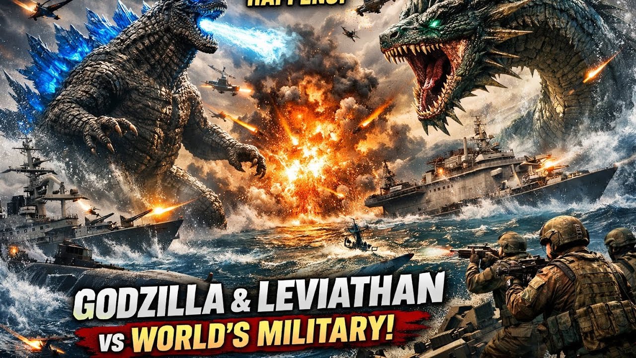 Godzilla and leviathan vs the world's Military — Something Unthinkable Happens at Sea