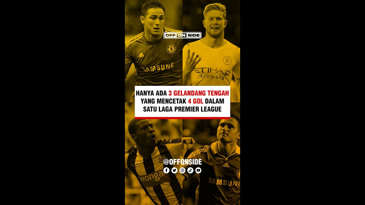 HANYA ADA 3 GELANDANG TENGAH YANG MENCETAK 4 GOL DALAM SATU LAGA PREMIER LEAGUE