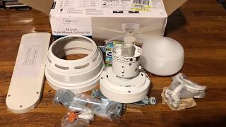 UNBOXING: Mainstays Hugger Ceiling Fan 42” (White)(NIB )