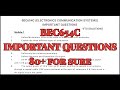 Electronics Communication Systems, Important questions, BEC654C, 22 scheam, 6th sem, ECE Stream
