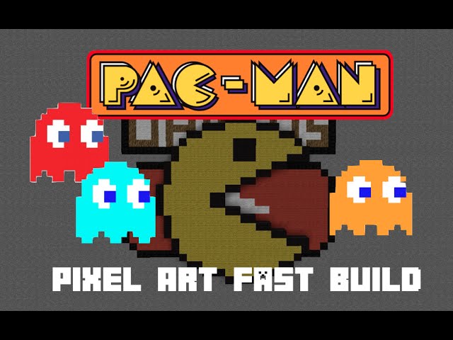 Minecraft Pacman Pixel Art Build Youtube