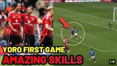 Leny Yoro Manchester United Debut vs Rangers 2024 Preseason #football #subscribemychannel