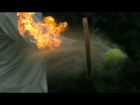 Fire Tennis - The Slow Mo Guys