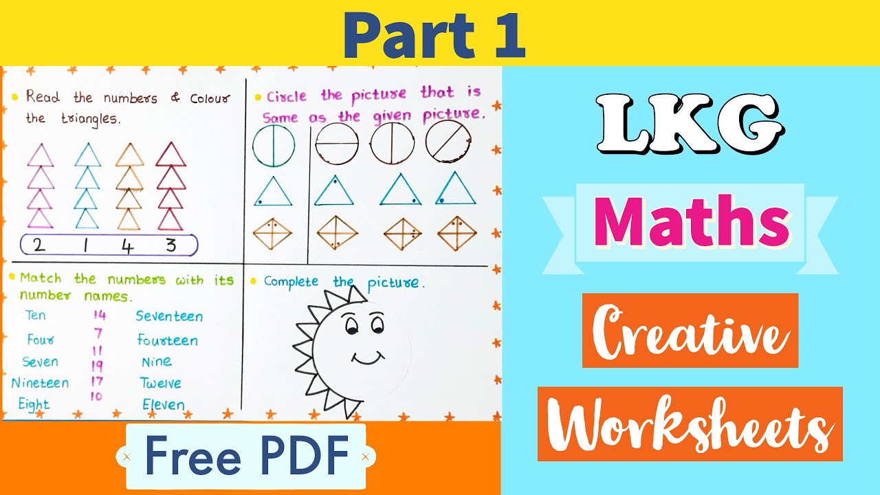 Lkg Maths Creative Worksheets । Maths Worksheet For Lkg । Junior Kg Maths Worksheet | Part 1 - Youtube