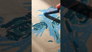 Portrait in BLUE with oil pastel Paul Rubens #oilpastel #paulrubens