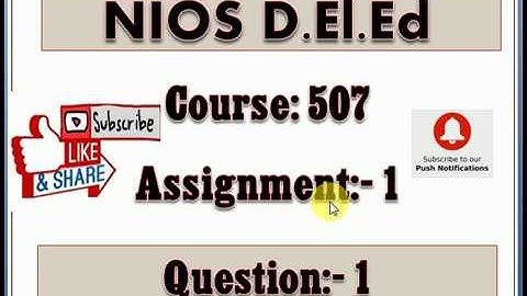 NIOS Deled Course 507 Assignment 1 Q.No.1 in Punjabi