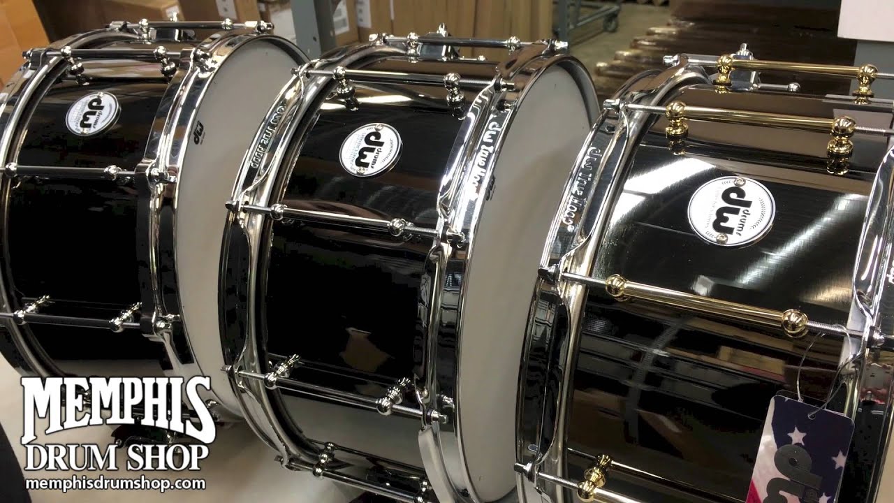 DW Collector's Series Black Nickel Over Brass Snare Drums w/ Tube Lugs at Memphis Drum Shop