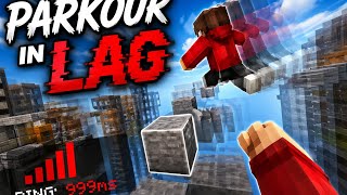 Doing Parkour in Minecraft pe during lag