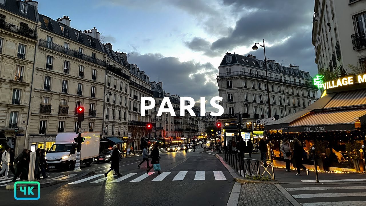 4K - Paris, France 🇫🇷  Evening Walking tour - December 2021