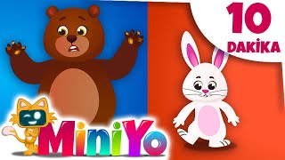 Küçük Tavşan Ile Tombik Ayı Zıtlıklar Oyunu + Daha Fazla Çocuk Şarkısı | Miniyo