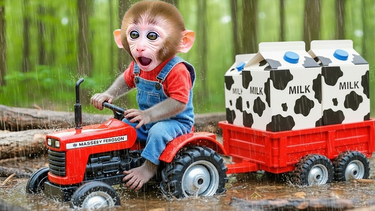 MACAQUINHO NANA pega um jacaré feroz à espreita no jardim de morangos - Nana Em Potuguês