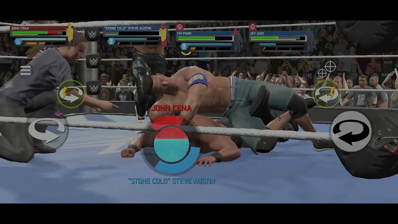 John Cena VS Steve Austin and CM Punk and Jey Uso intence fight