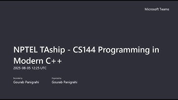 Programming in Modern C++ - Week 2 (NPTEL TA Sessions)