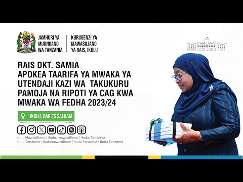 SPEECH BY PRESIDENT DR. SAMIA WHILE RECEIVING THE TAKUKURU REPORT AND THE CAG REPORT