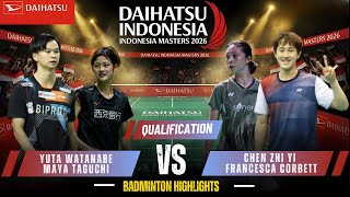 Yuta Watanabemaya Taguchi 渡辺 勇大田口 真彩 Vs Chencorbett Usa Indonesia Masters 2026 Badminton