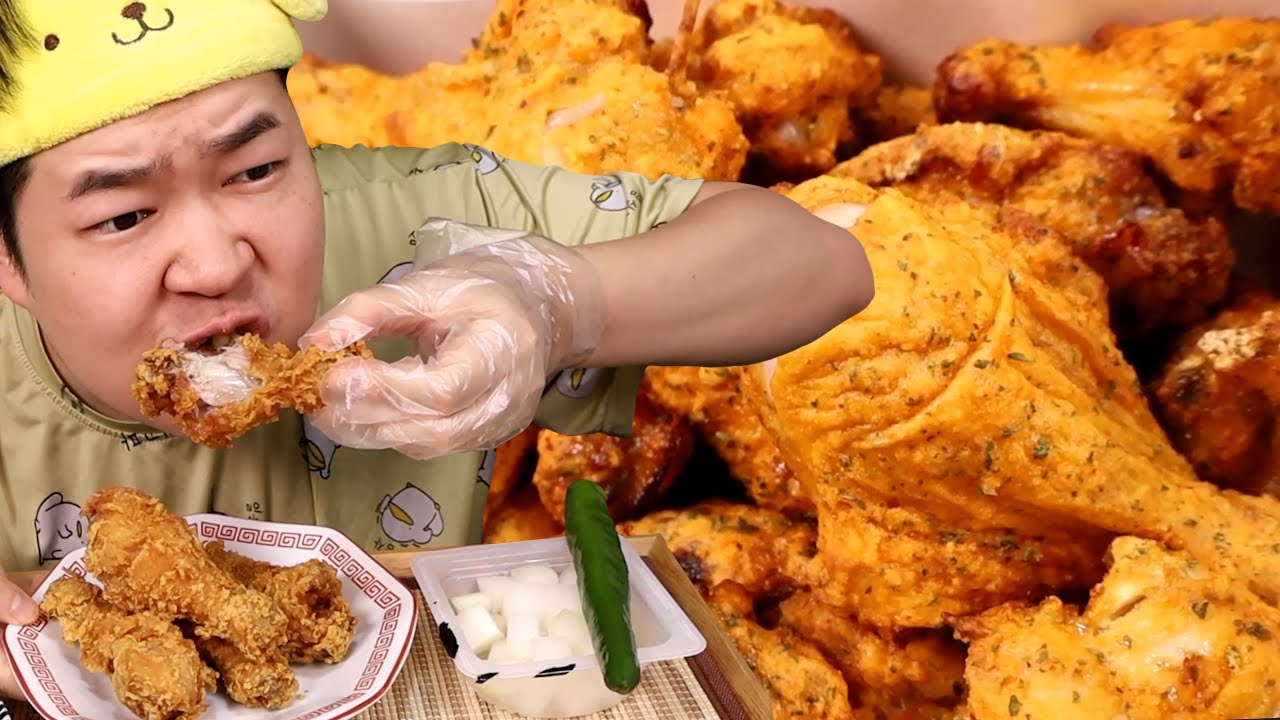 공짜 치킨 먹방입니다!!
