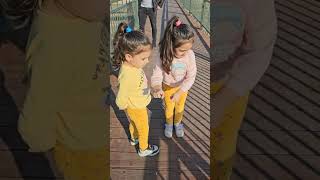 Kızlar Sallanan Köprüden Korktular Resimi