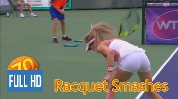 70 Racquet (Racket) Smashes (In Under 4 Minutes) / Tennis ATP WTA