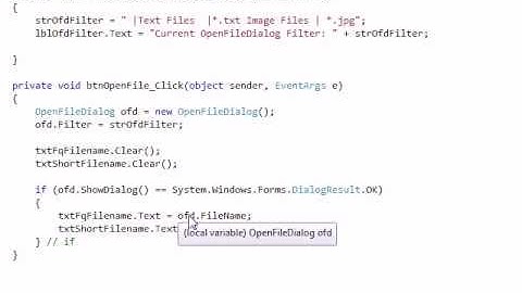 C# Edge 04 -  C# OpenFileDialog