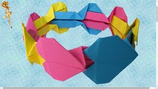 Origami modulaire facile : Bracelet, Rond de  ? serviette en cœur ???