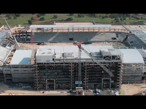 Football Stadium under construction in Kolossi. Limassol. Cyprus